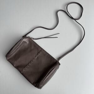 HOBO Intl Topaz Vintage Hide Leather Crossbody Shoulder Purse Whipstitch Shadow